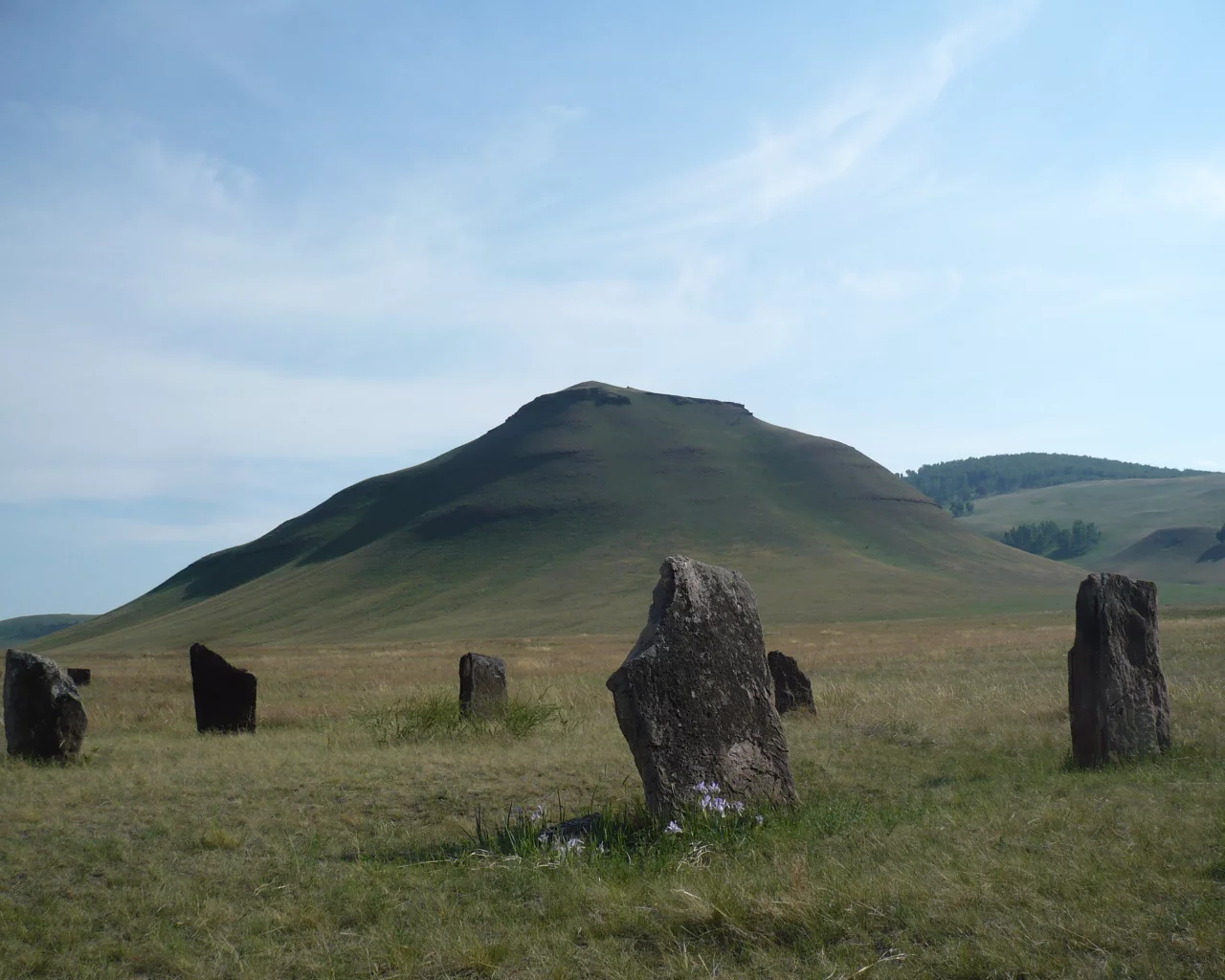 степи, хакассия, камни, могильник