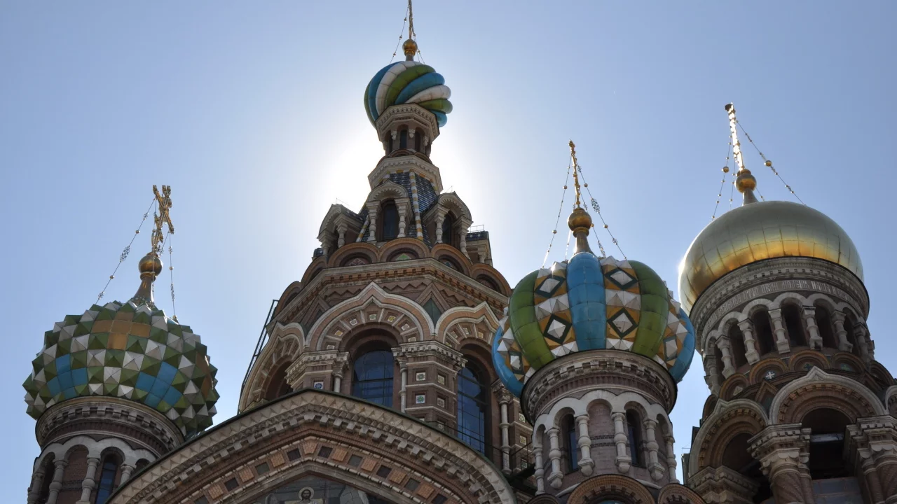 небо, храм, сияние, купола