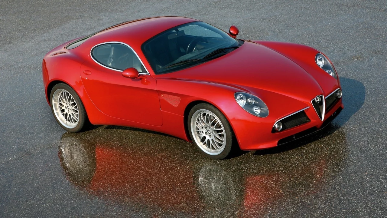 мокрый асфальт, car, road, отражение, alfa romeo