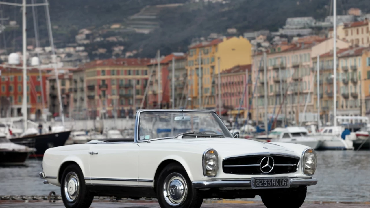 benz, 230 sl, классика, белый, ретро, mercedes