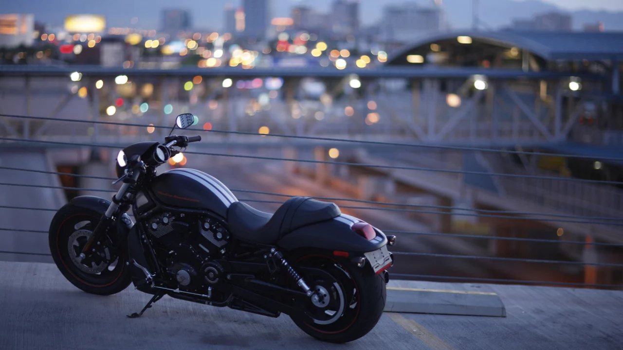 мост, harley-davidson, мотоцикл, город