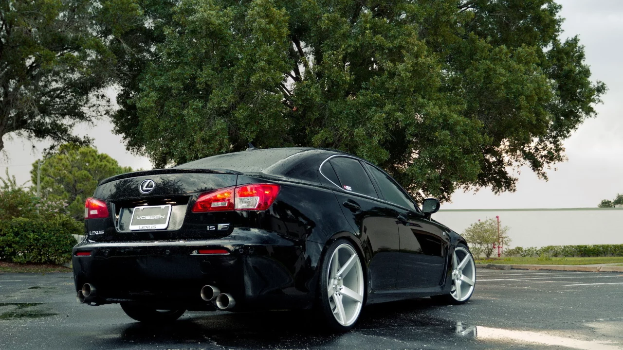 lexus ls is on vossen, auto, black, vossen wheels