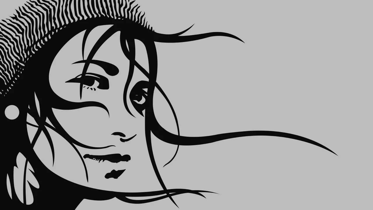 lines, look, волосы, девушка, picture, girl, eyes, вектор, рисунок, 2560x1600, hair, линий, стиль, vector, глаза, style, взгляд