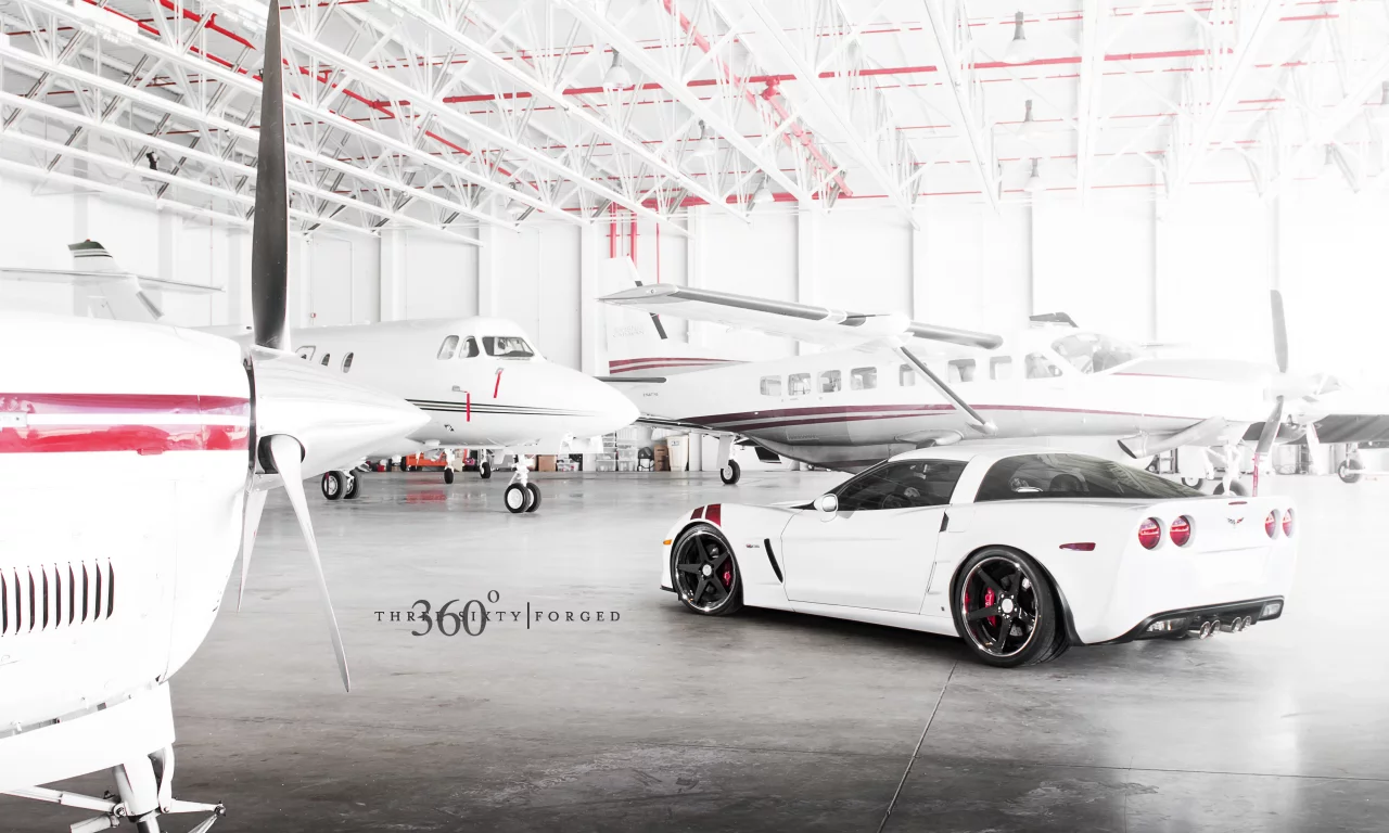 corvette, задняя часть, white, корвет, шевроле, chevrolet, 360 three sixty forged, z06, ангар