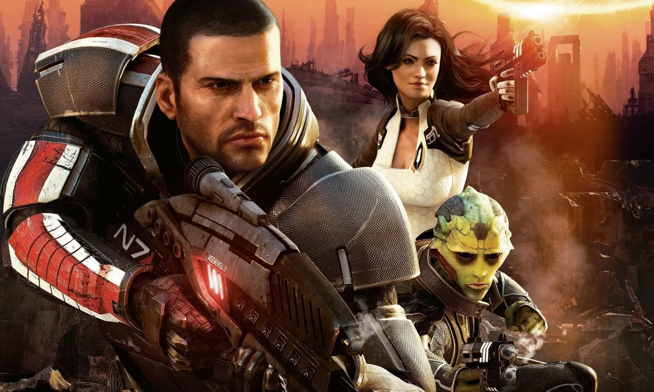 shepard, mass effect 2, poster, космическая сага, игры