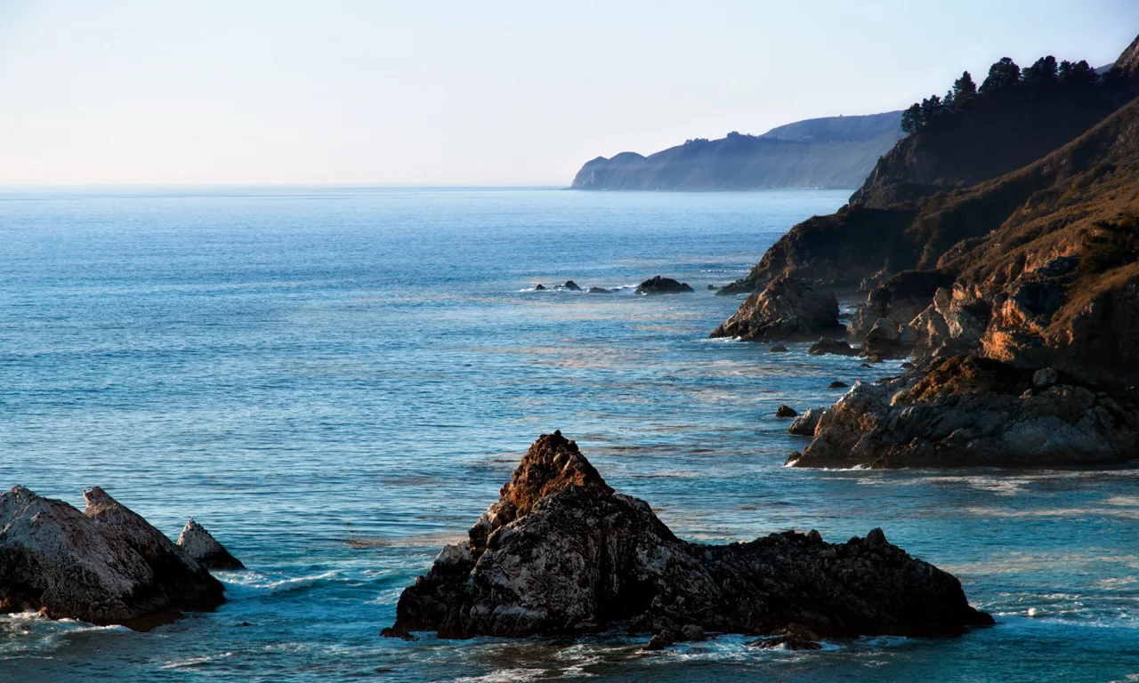 даль, горы, голубое, море, камни