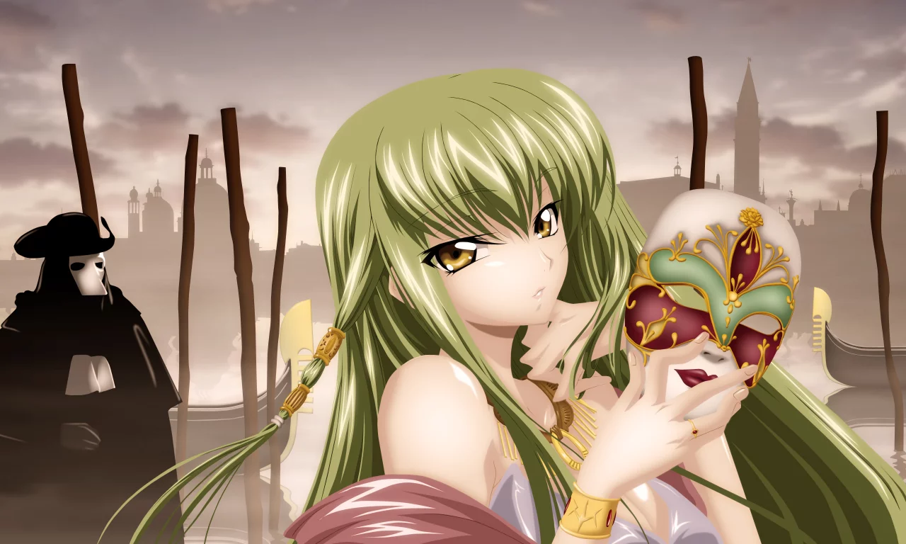 венеция, code geass, девушка, маска, аниме