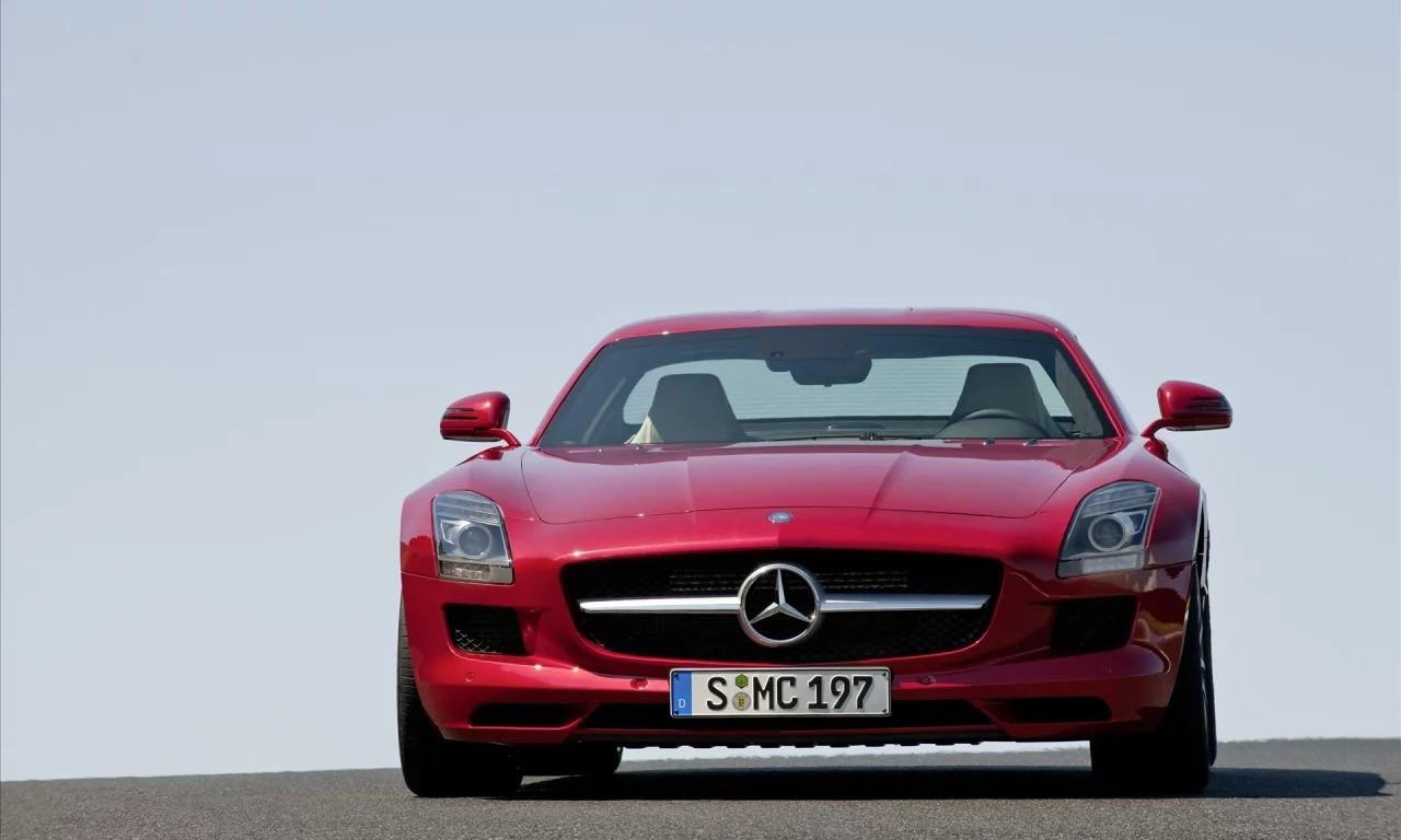 красный, тачки, мерседесы, benz sls amg, mercedes, дороги, дорога, машины