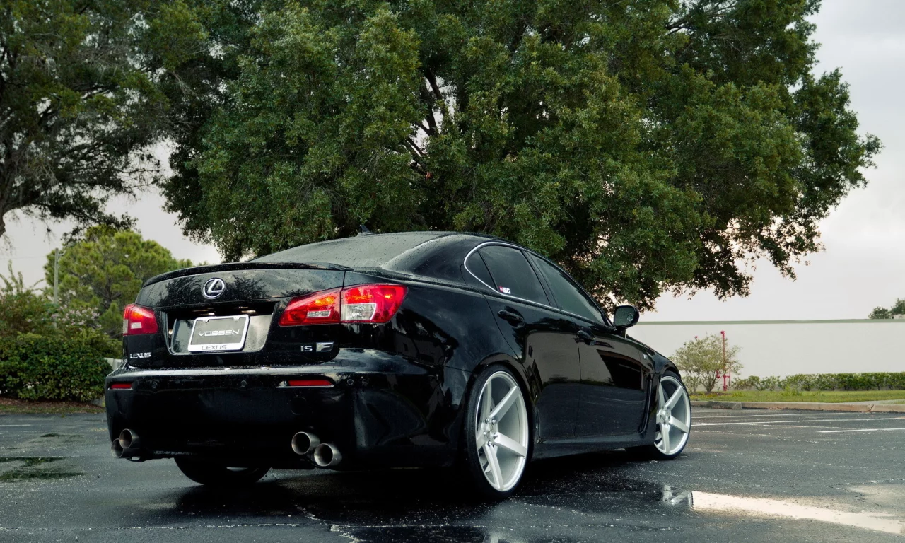 lexus ls is on vossen, auto, black, vossen wheels