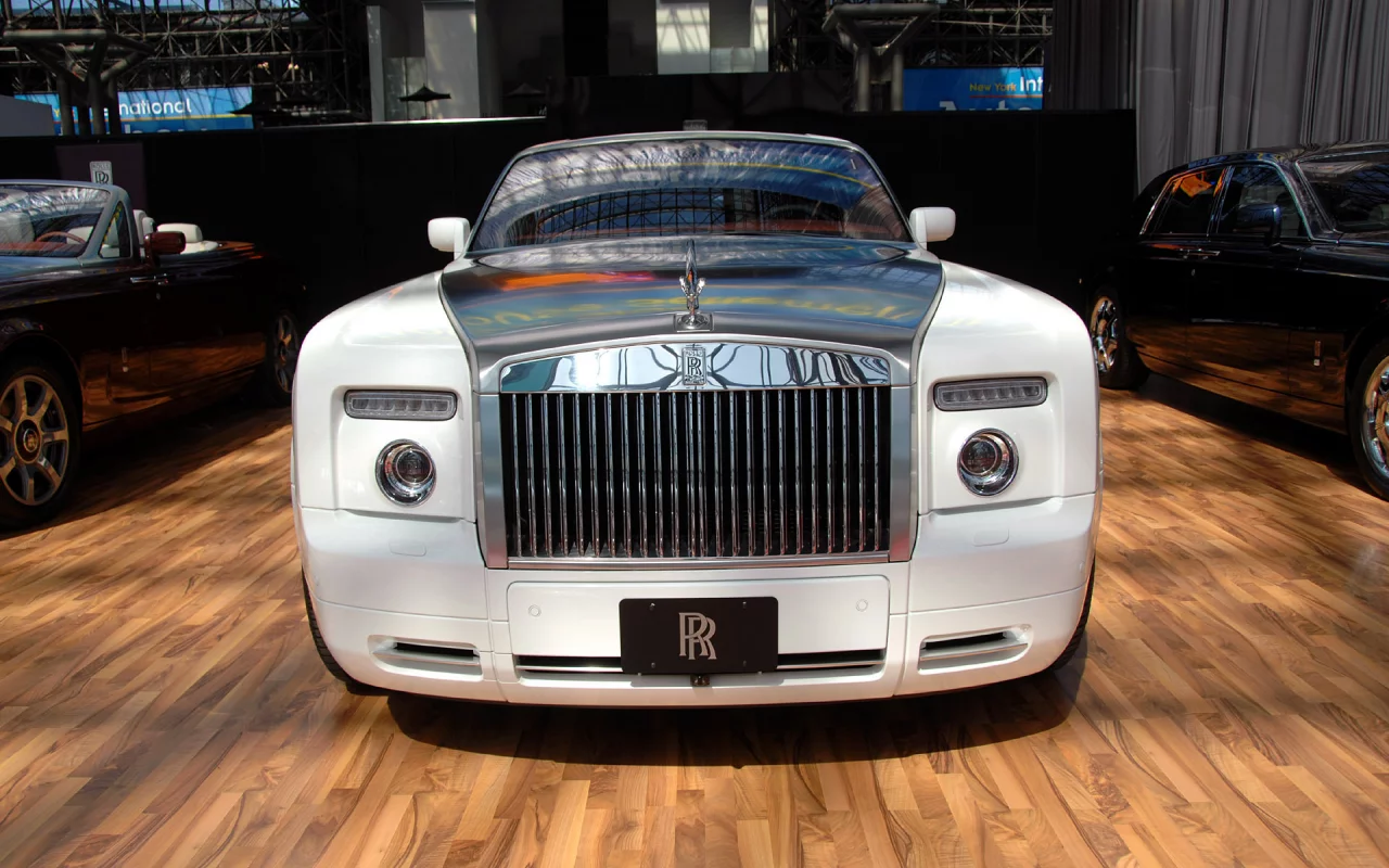 wite, rolls-royce, car