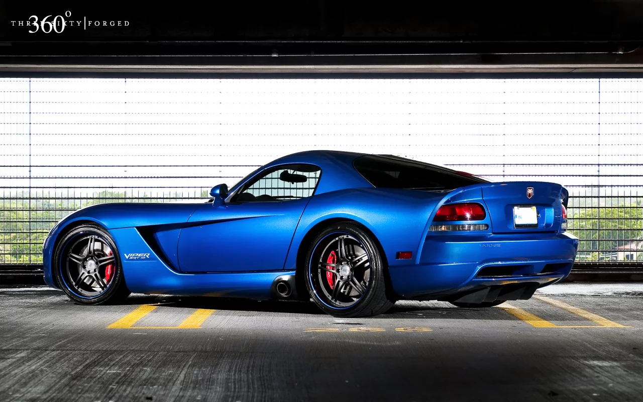 blue, 360 three sixty forged, синий, вайпер, viper, додж, парковка, задняя часть, srt 10, dodge