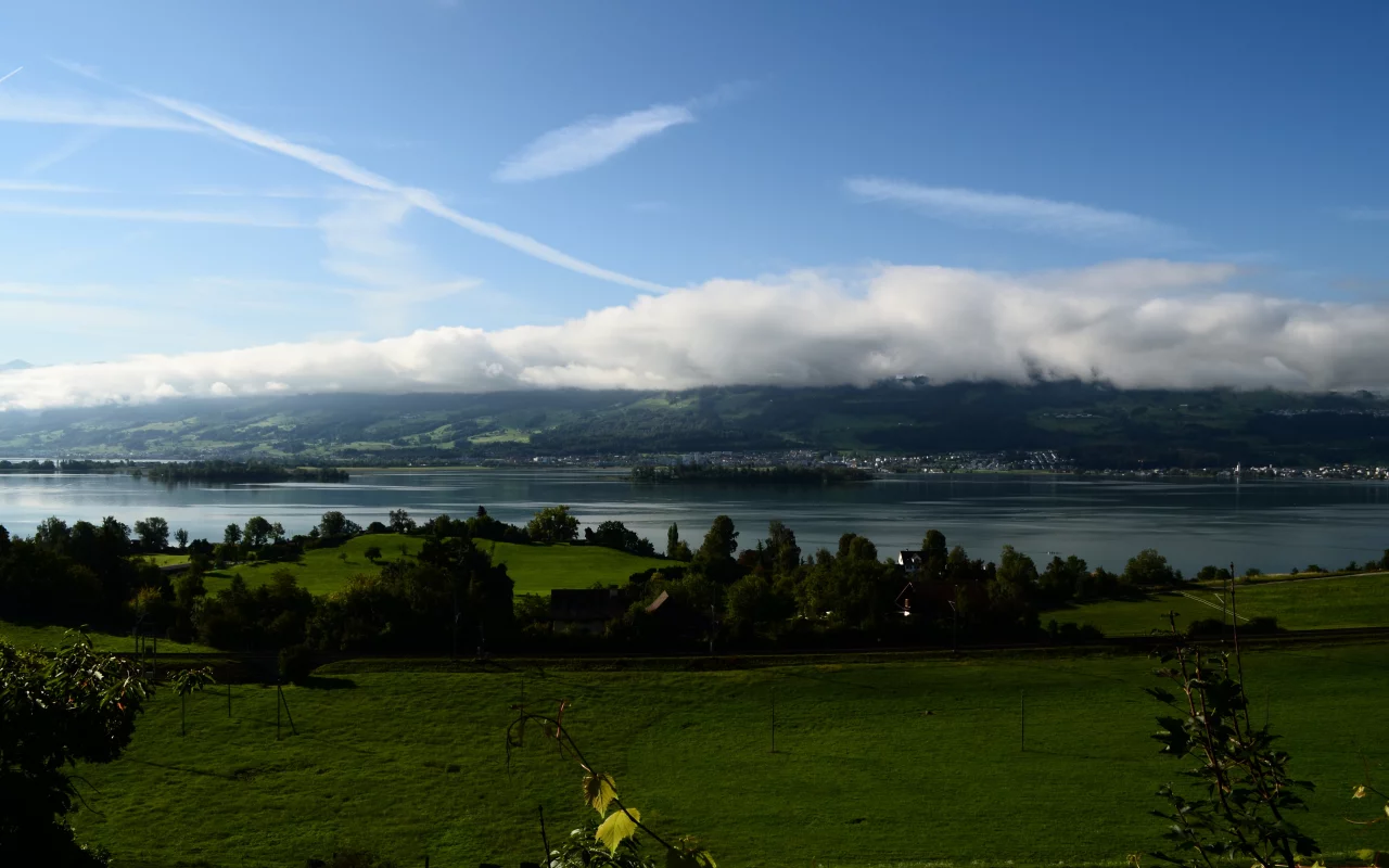 облака, озеро, горы, z__richsee, небо, природа