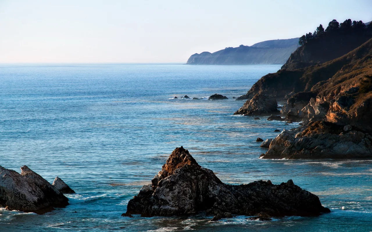 даль, горы, голубое, море, камни