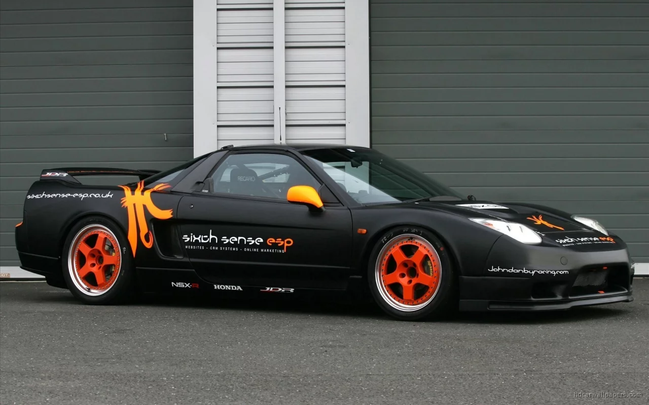 черная, гоночная, honda nsx, машина