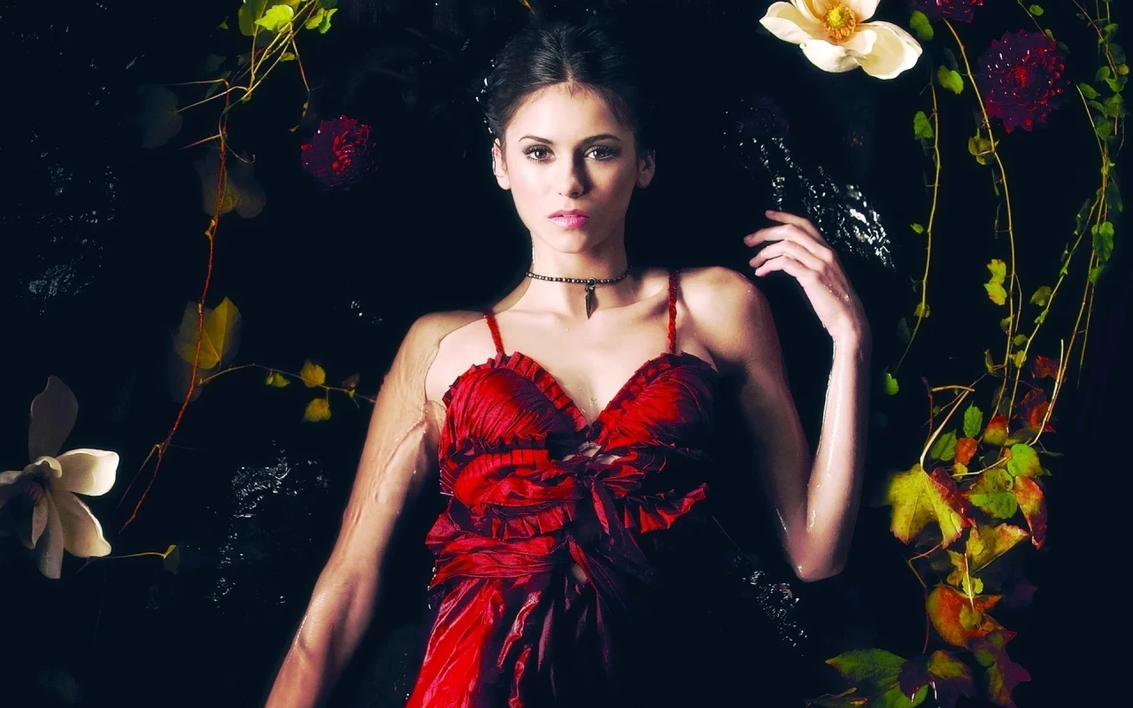 платье, nina dobrev, взгляд, актриса, девушка