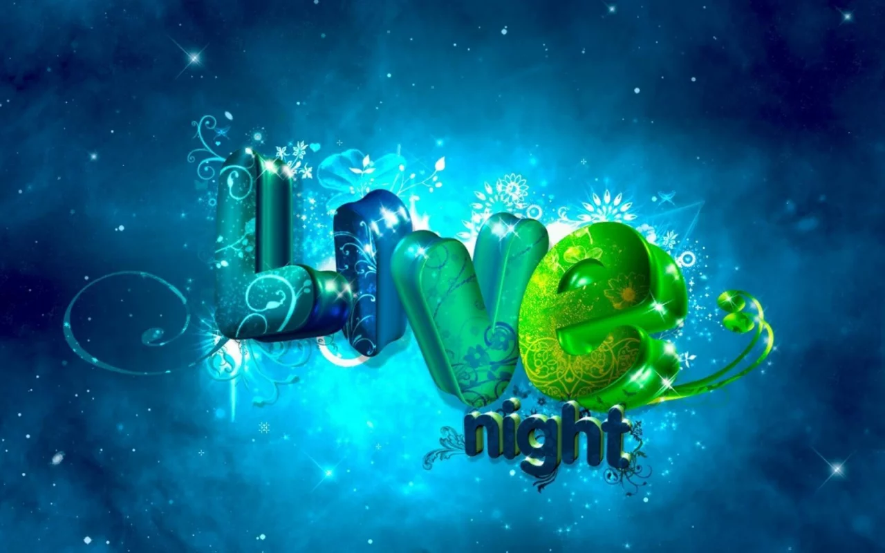 live night, живая ночь, 3d, буквы, ночь, жизнь, арт, надпис