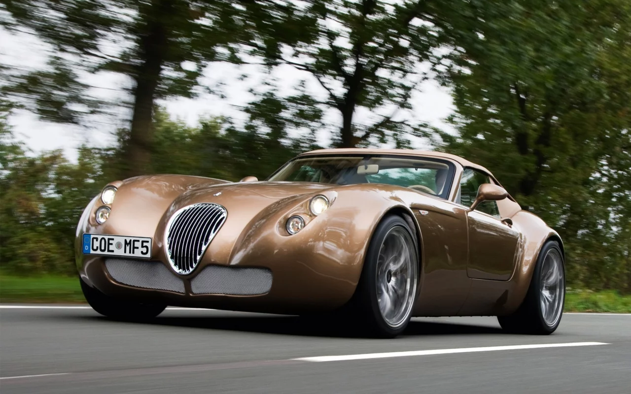 деревья, суперкар, визмэнн, мф5, mf5, roadster, wiesmann, дорога, коричневый
