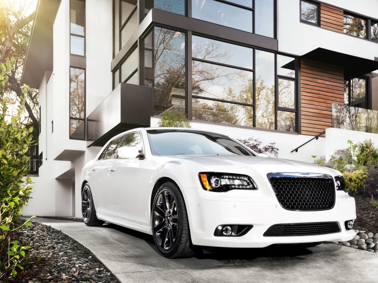 белый, дом, 300, srt8, chrysler, автомобиль, крайслер