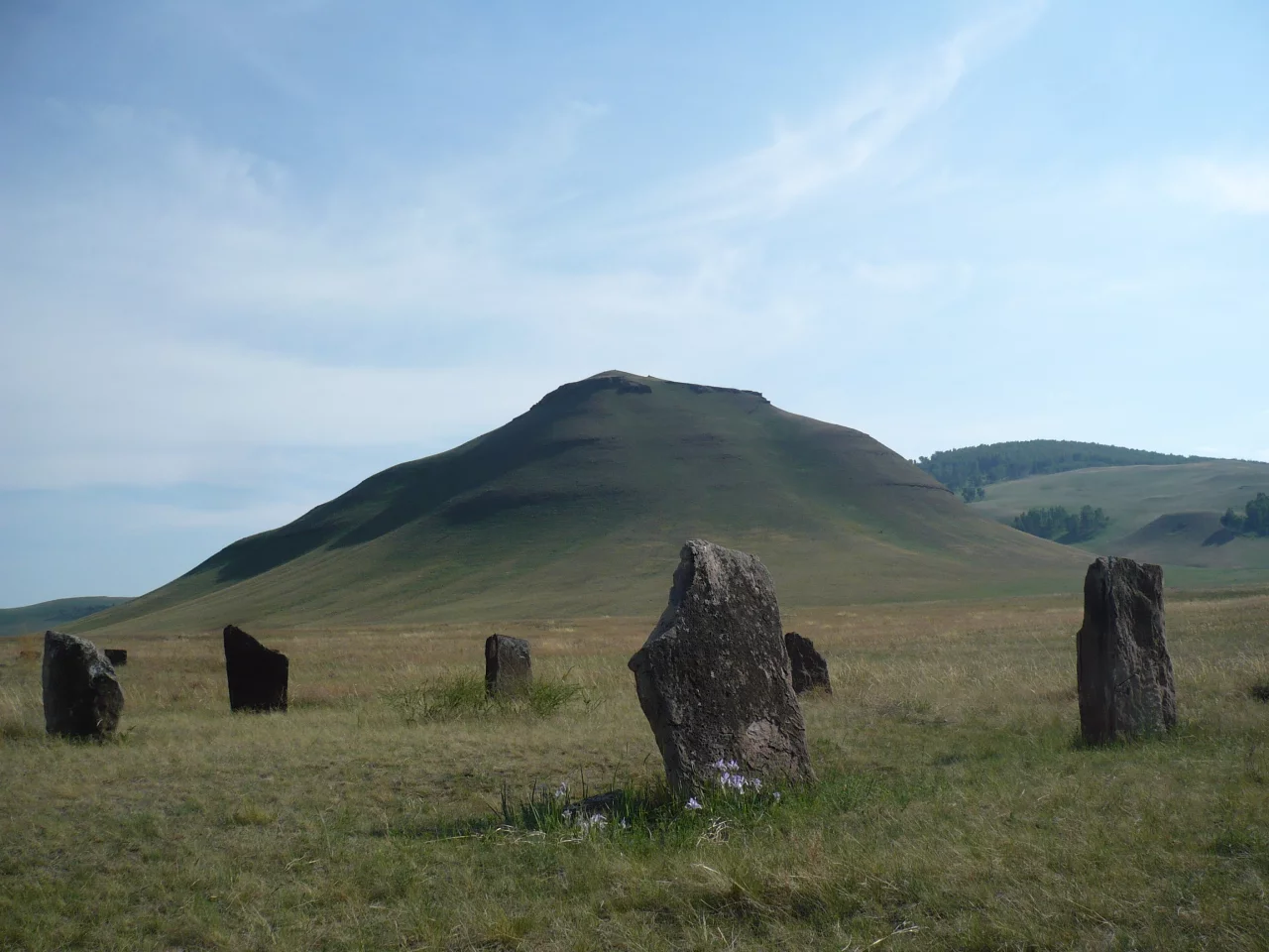 степи, хакассия, камни, могильник
