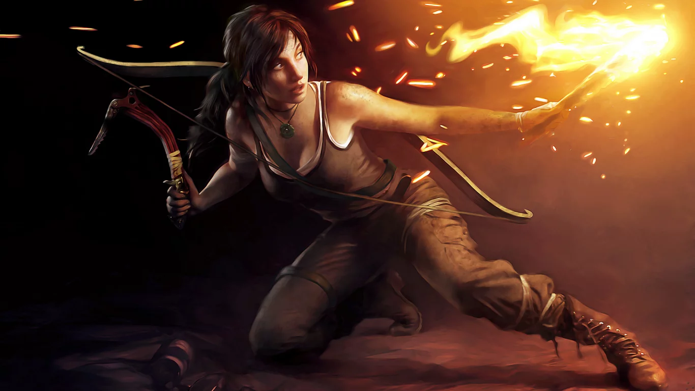 факел, пещера, lara croft, лара крофт, tomb raider, тьма, девушка