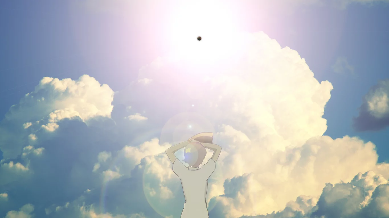 девочка покорившая время, облака, anime, мяч, аниме, небо