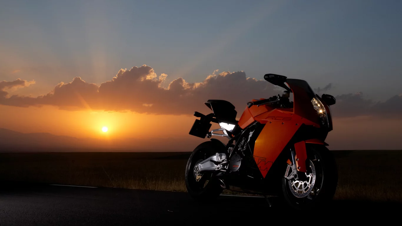закат, ktm, облака, 1190, мотоцикл, rc8