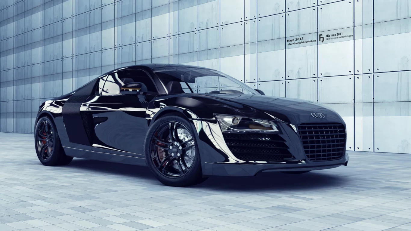 r8, evil, рендер, black, audi