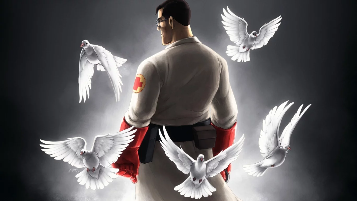 голуби, art, класс медик, team fortress 2
