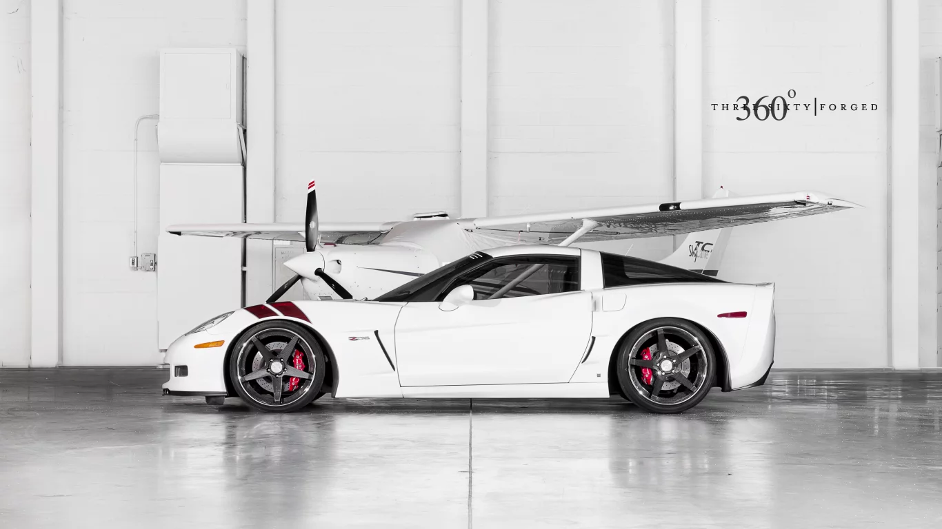 360 three sixty forged, white, шевроле, z06, ангар, корвет, corvette, chevrolet