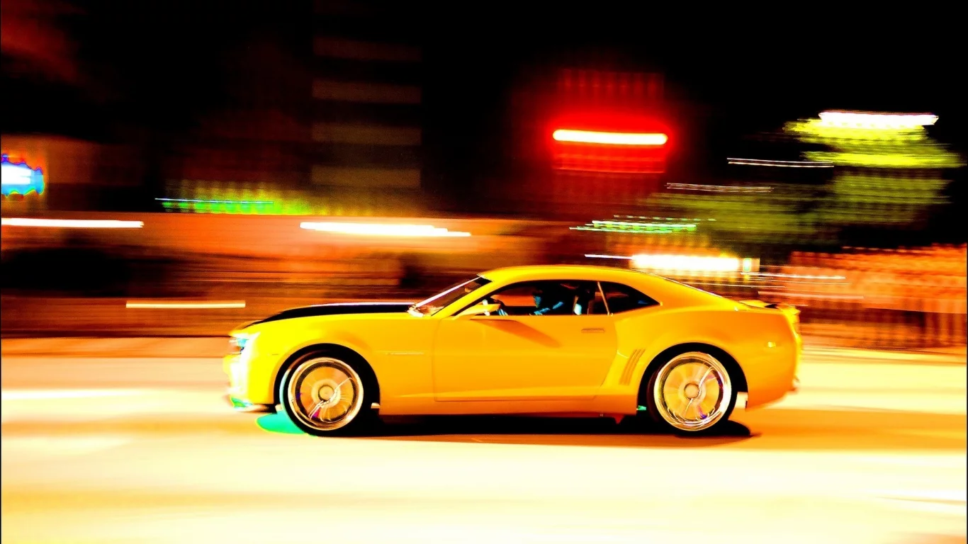 camaro, камаро, скорость, желтый