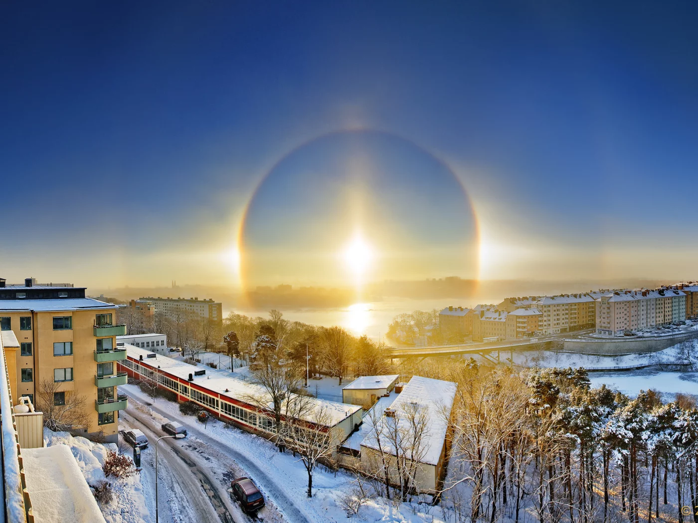 зима, солнце, halo