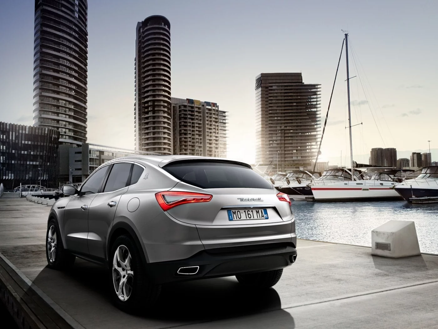 яхты, палуба, небоскреб, maserati, набережная, kubang