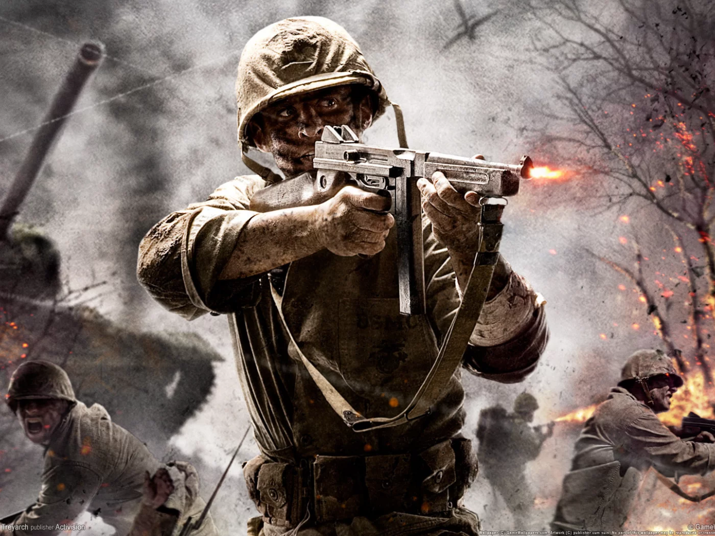 танк, world at war, томпсон, call of duty, стрельба, thompson, солдат, вторая мировая война
