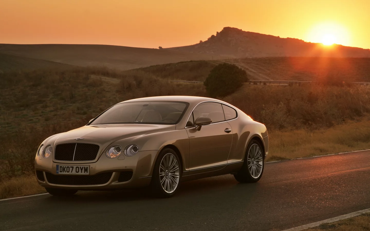 sunset, continental gt speed, bentley