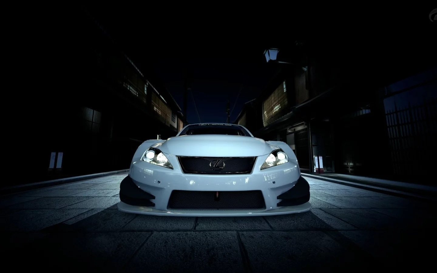 ночь, tuning, машины, фонари, lexus, тюнинг, gt5, япония, grantourismo5, игры, города, дым, дрифт, night