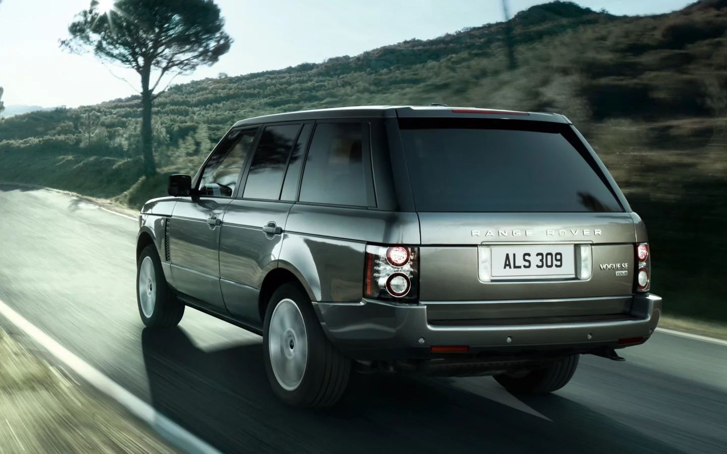 рэньж ровер, land rover, холм, внедорожник, vogue, tdv8, дерево, se, лэнд ровер, джип, люксовый, дорога, range rover
