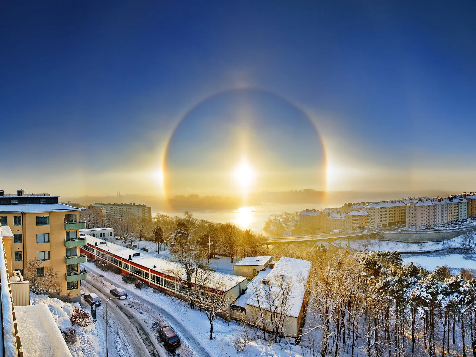 зима, солнце, halo