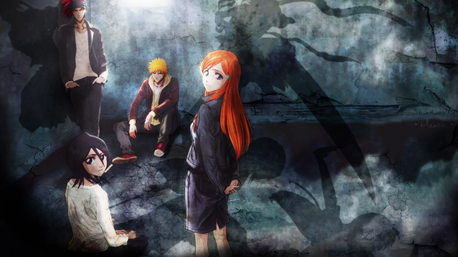 герои, abarai renji, куросаки ичиго, блич, bleach, иноуэ орихимэ, персонажи, kurosaki ichigo, rukia kuchiki, абарай ренджи, рукия кучики, арт, inoue orihime