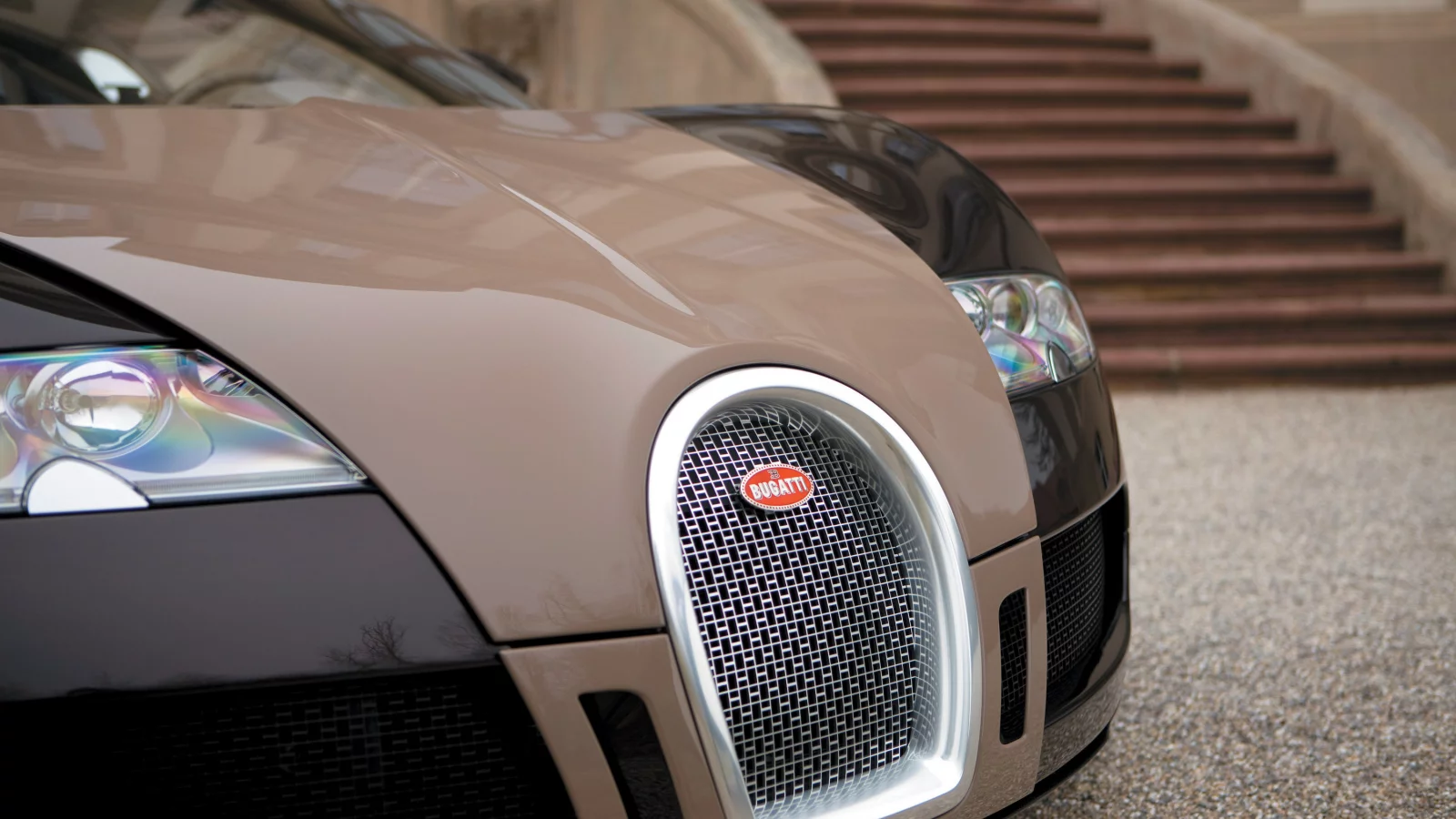 ступеньки, bugatti, значок, veyron, фары, перед, дом, радиатор