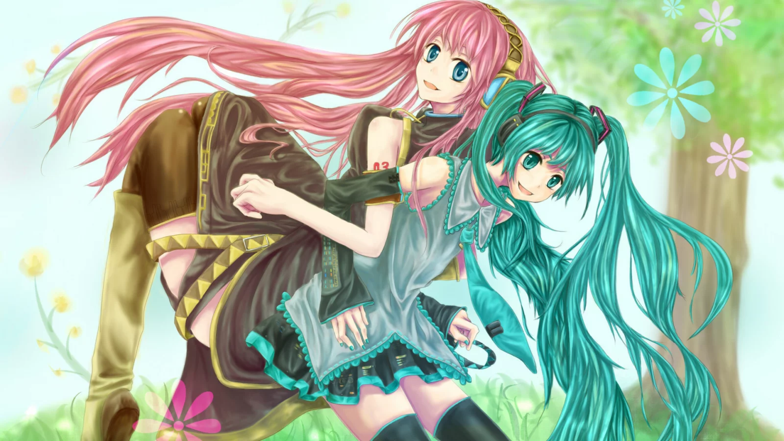 аниме, музыка, вокалоид, мику, hatsune miku, настроение, лука, девушки, megurine luka