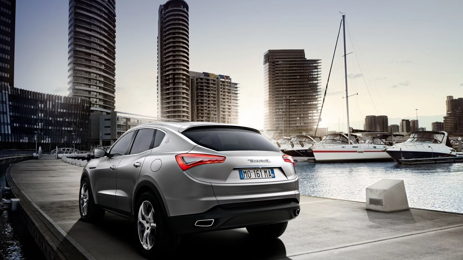 яхты, палуба, небоскреб, maserati, набережная, kubang