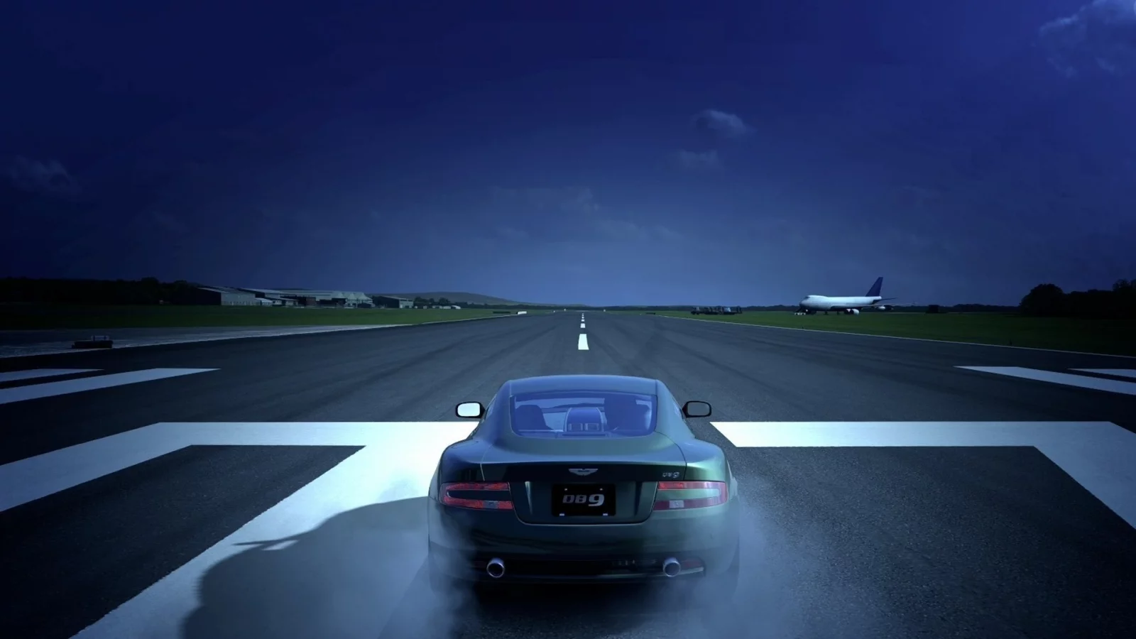db9, самолет, взлетная полоса, aston martin, top gear