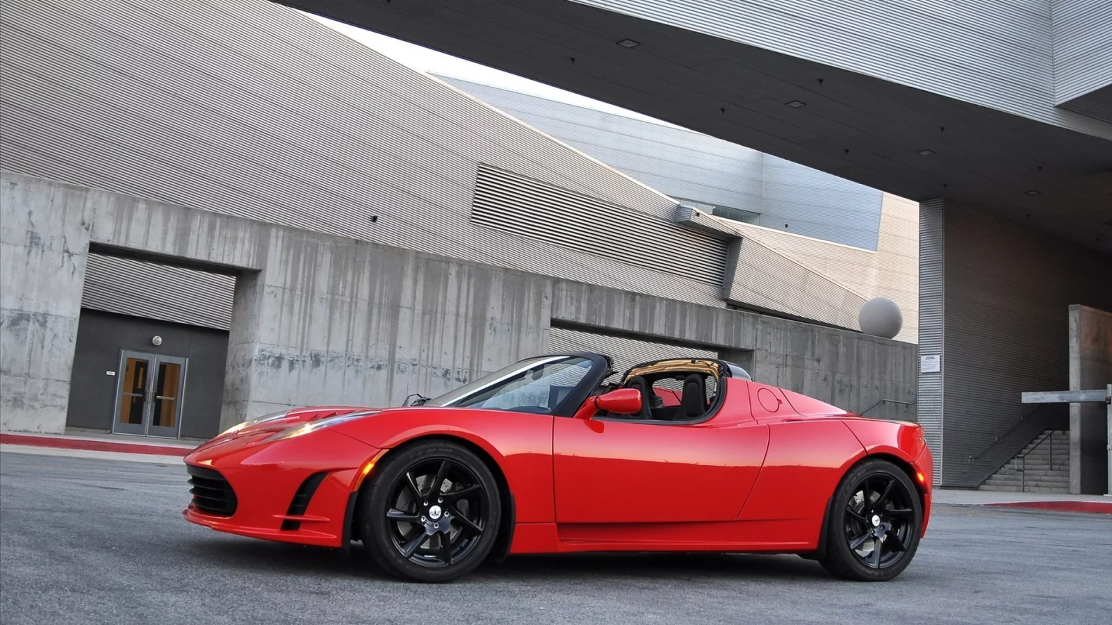 электрокар, roadster, красный, tesla, тесла, авто
