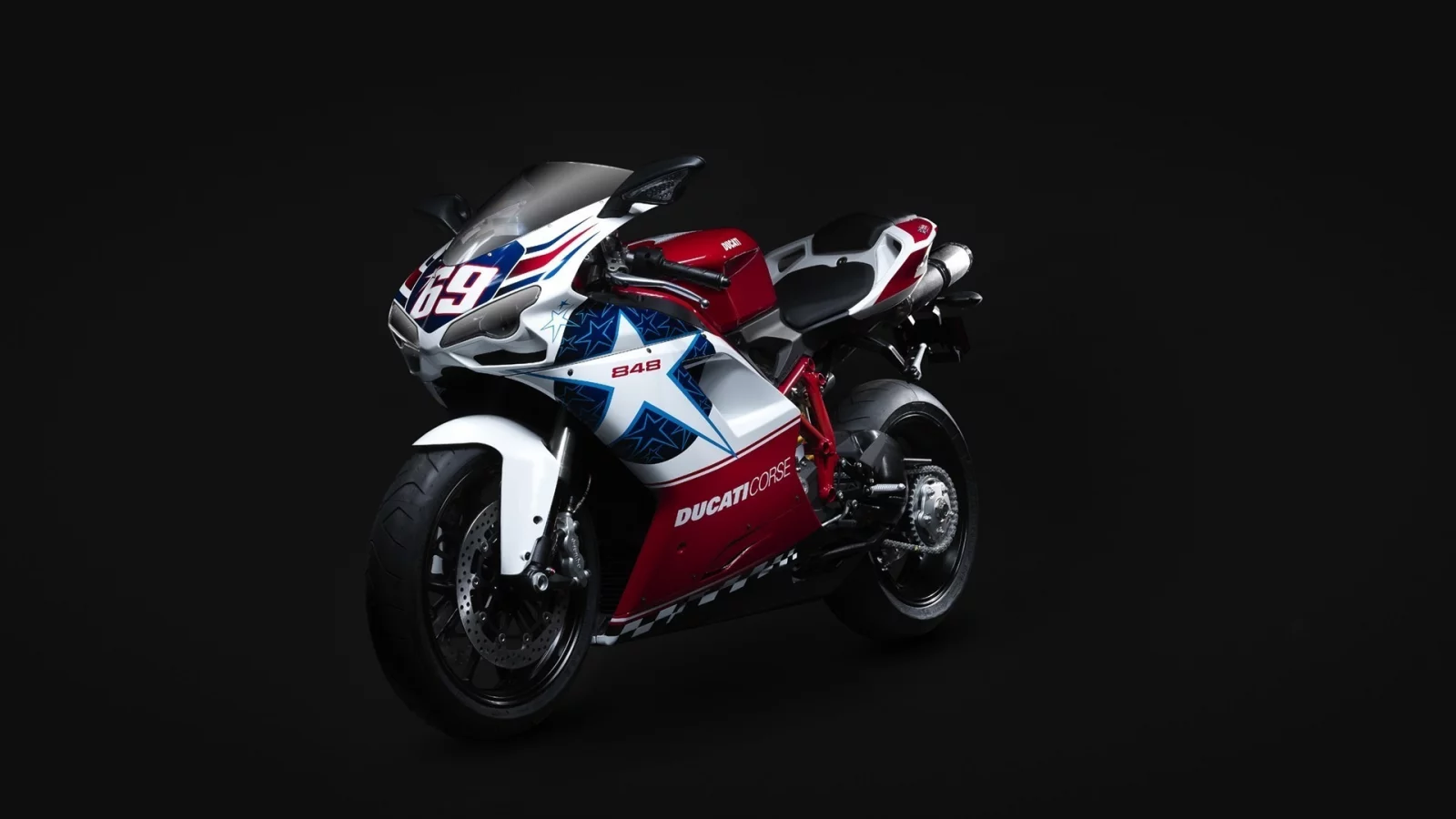 nicky hayden edition, superbike, 848, ducati, супербайк, дукати, чёрный фон, мотоцикл