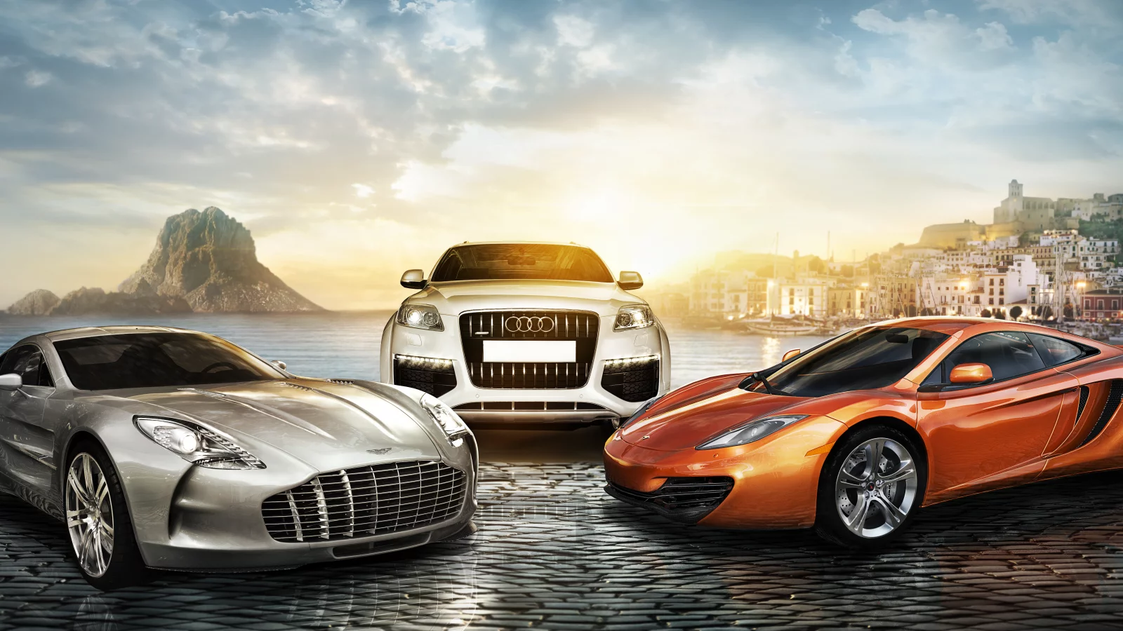 остров, тачка, ibiza, test drive unlimted 2, город, океан, aston martin, ибица, пляж