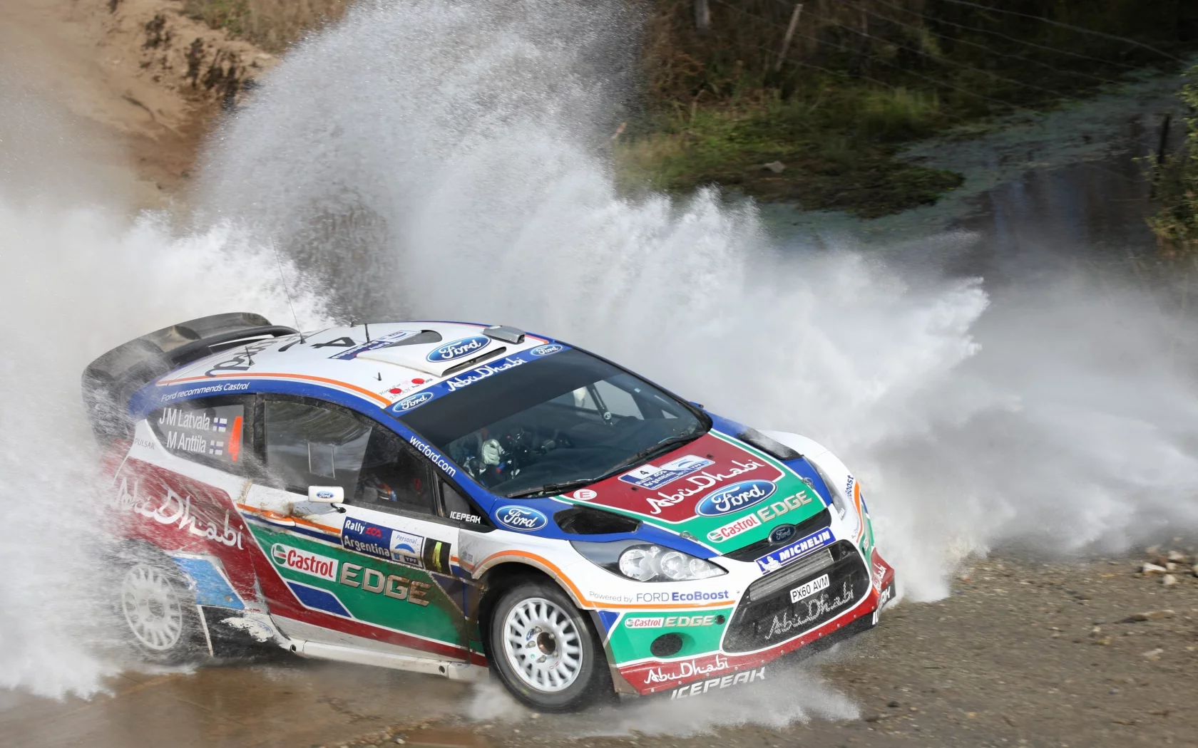 wrc, брызги, вода, fiesta, rs, ford, ралли, argentina, аргентина, rally