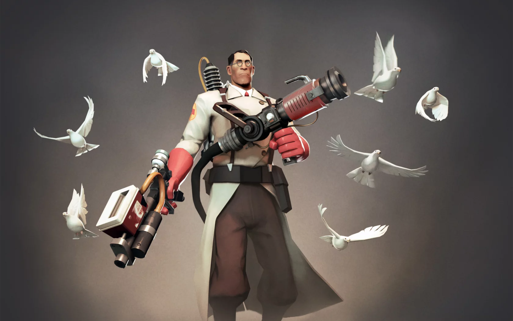 doctor, доктор, голуби, убер пушка, team fortress 2, uber, красный, убер заряд, медик, medic, red, tf2, тим фортресс