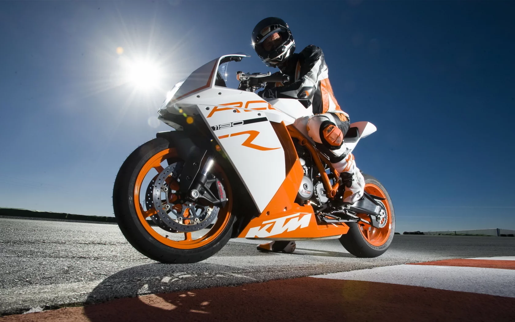 ктм, мотоцикл, байк, небо, лучи, 1190, rc8-x, ktm, солнце, трасса