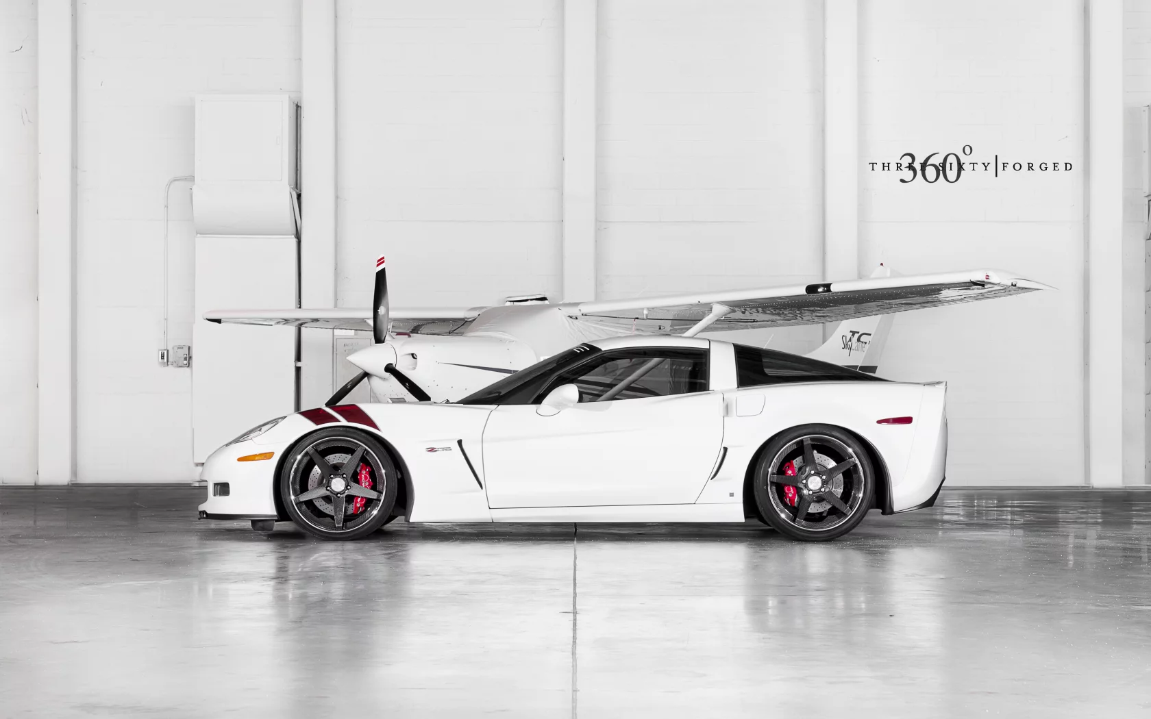 360 three sixty forged, white, шевроле, z06, ангар, корвет, corvette, chevrolet