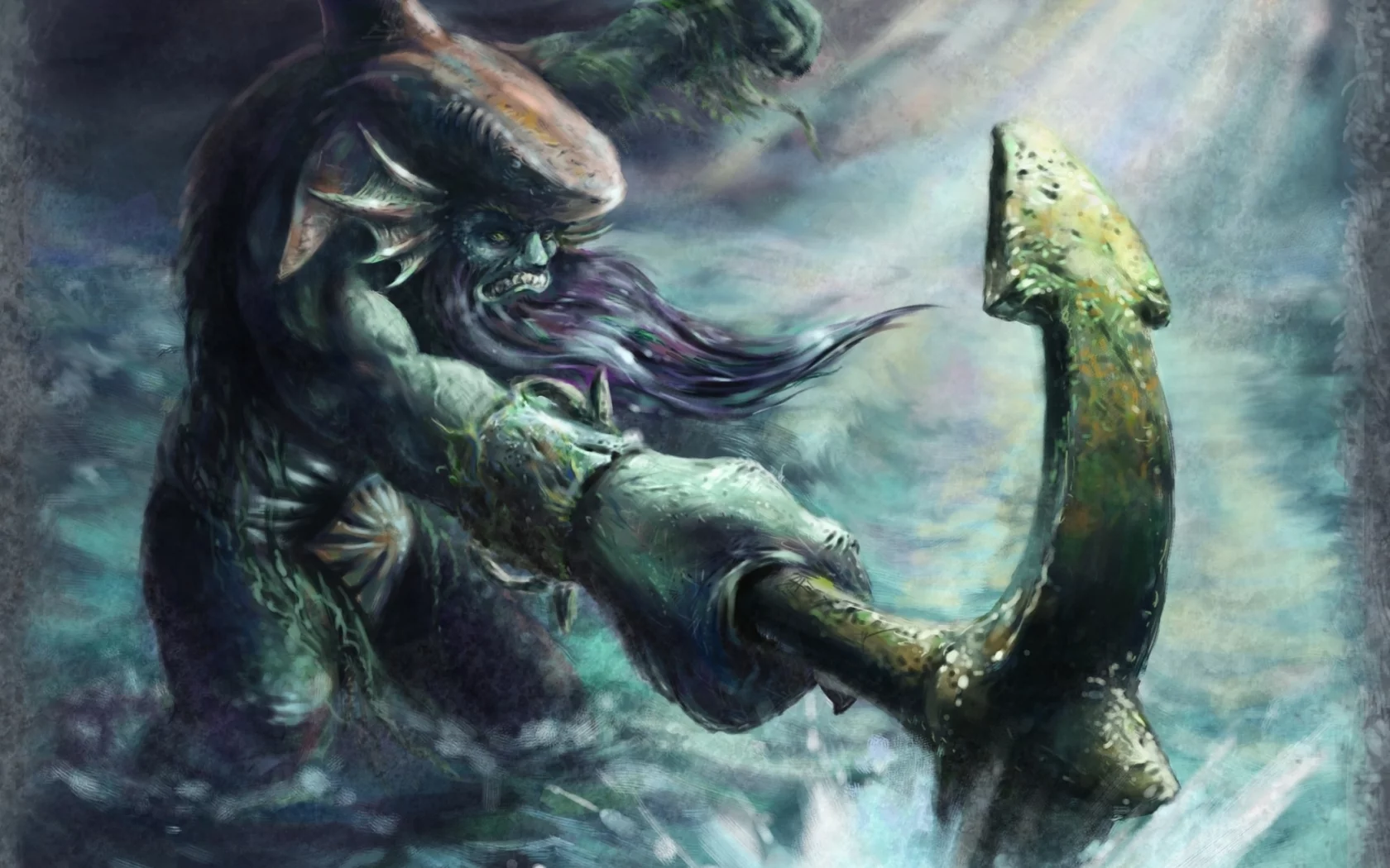 чудовище, tidehunter, тайдхантер, тайд, левиафан, leviathan, якорь, арт, art, дота, by furyon, dota, dota allstars, левитан